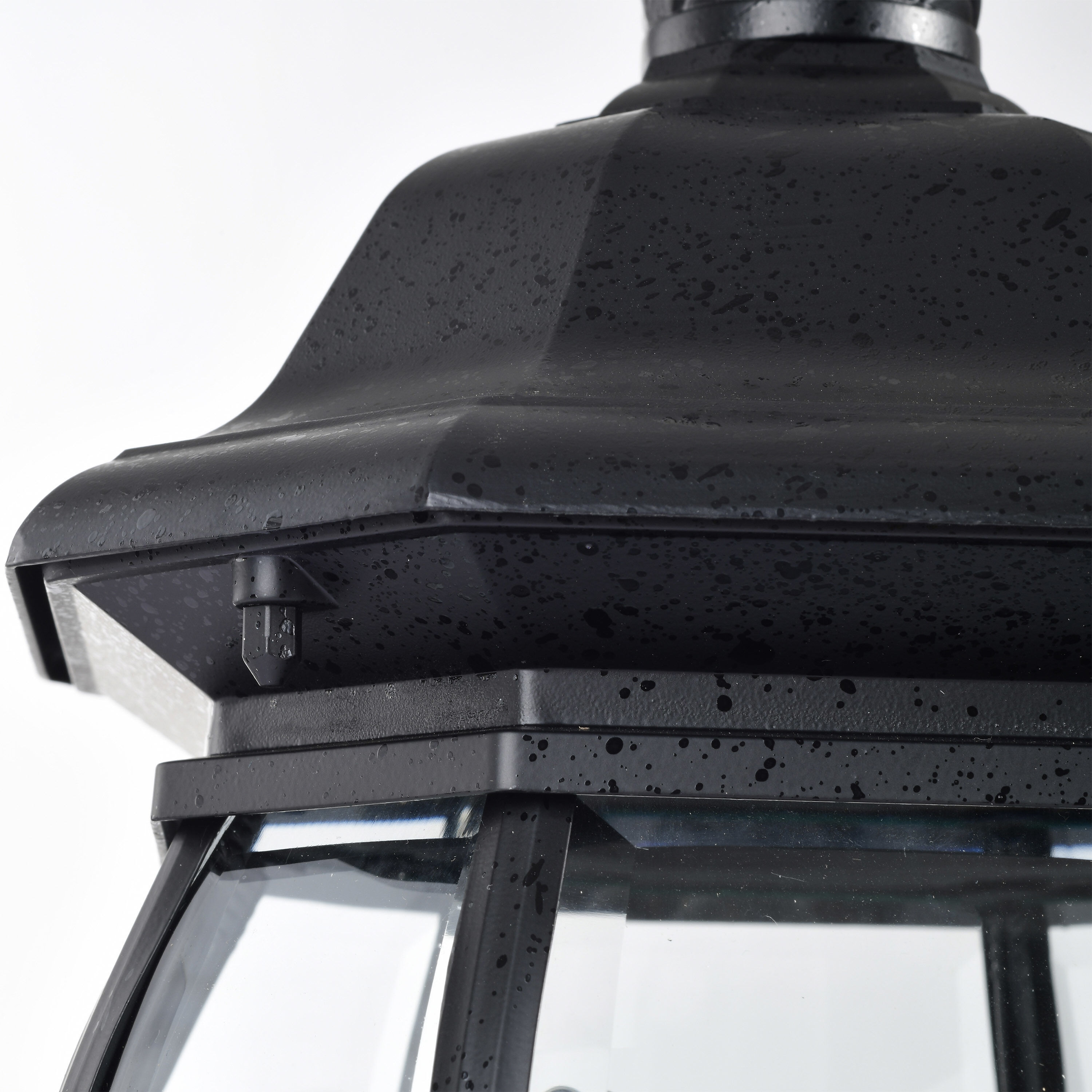 Central Park 3 Light 21 inch Textured Black Outdoor Post Lantern