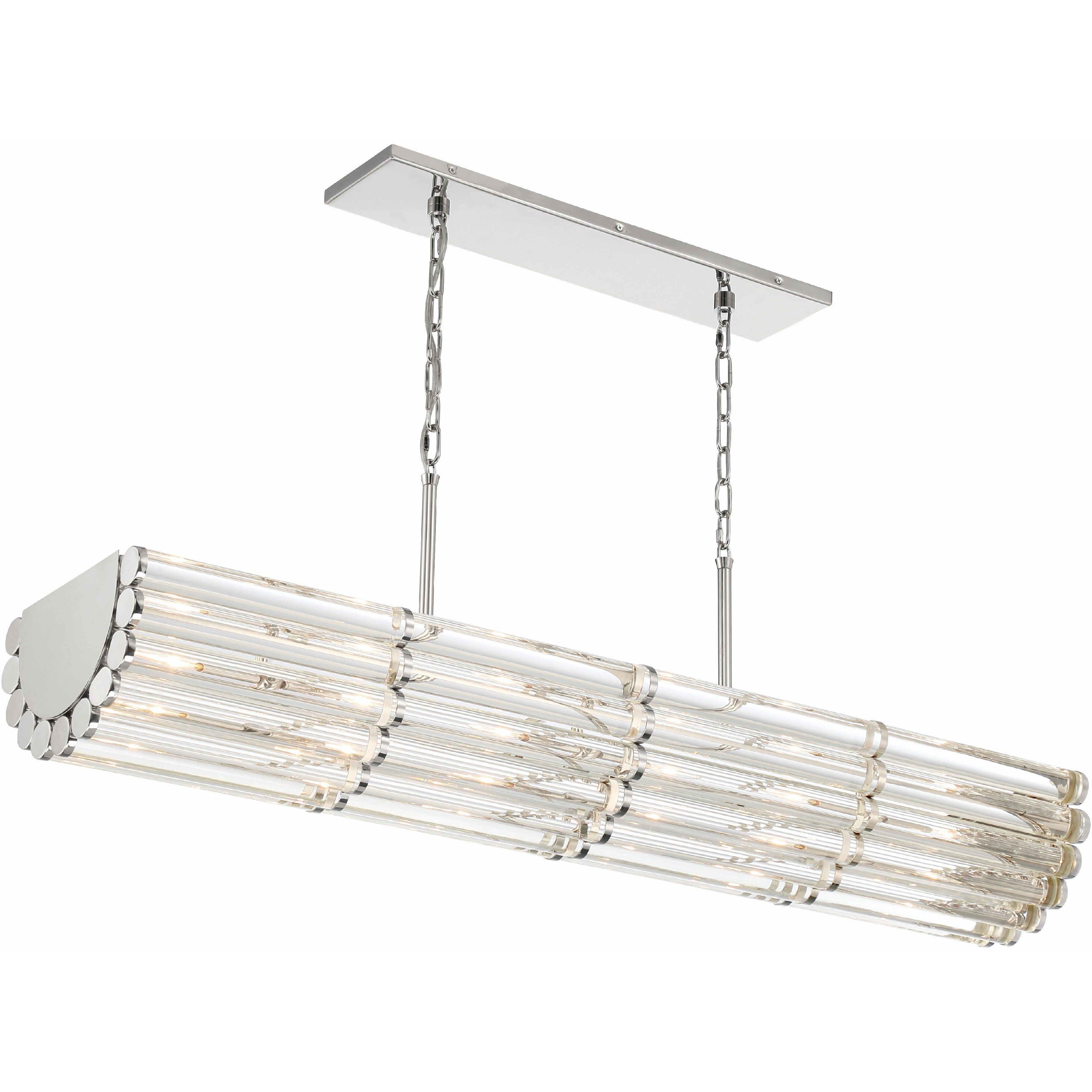 Elliot 6 Light 48 inch Polished Nickel Linear Chandelier Ceiling Light