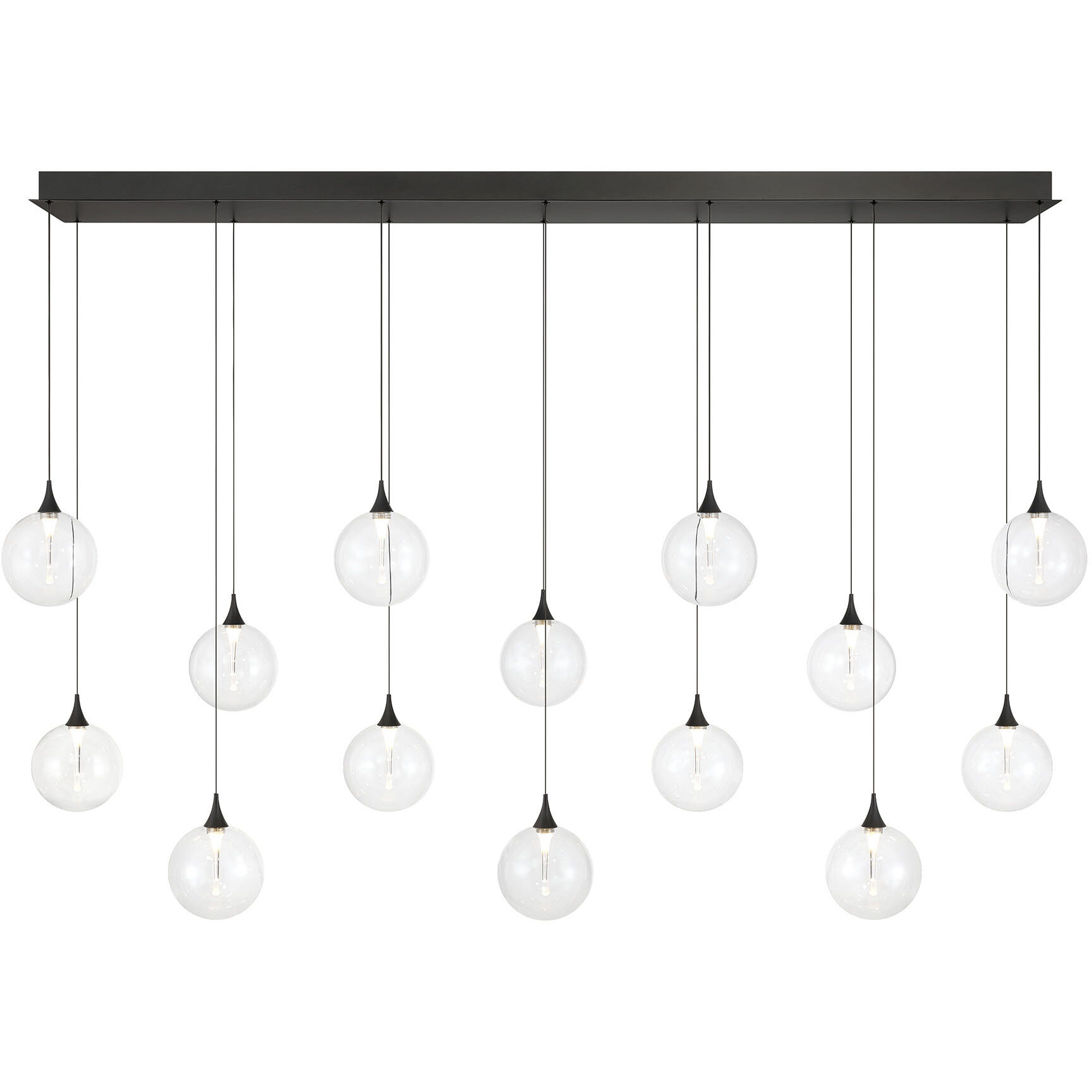 Iissa 14 Light 15.5 inch Black Chandelier Ceiling Light in Clear