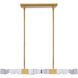 Mamadim 4 Light 49.25 inch Aged Brass Linear Pendant Ceiling Light