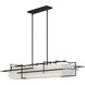 Etch 4 Light 54 inch Black Pendant Ceiling Light in Flax