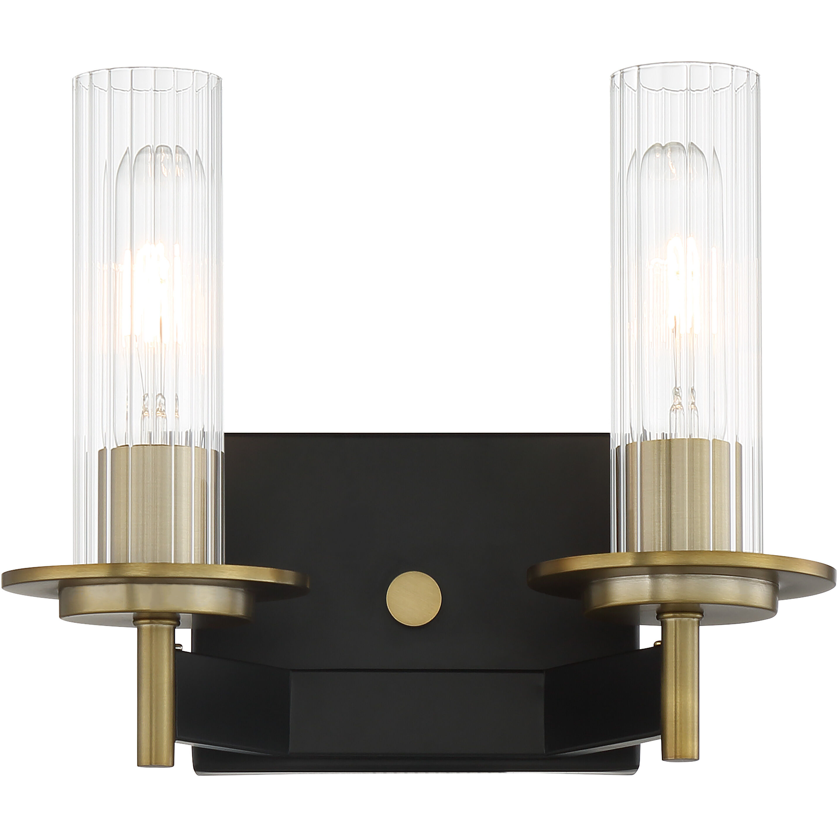 Baldwin Park 2 Light 11 inch Coal/Soft Brass Bath Light Wall Light