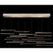 Elevate LED 59 inch Gold Pendant Ceiling Light in Gold Leaf, Meteorite Spires Studio Glass