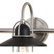 Galena LED 25.25 inch Matte Black and Satin Nickel Bathroom Light Wall Light in 3