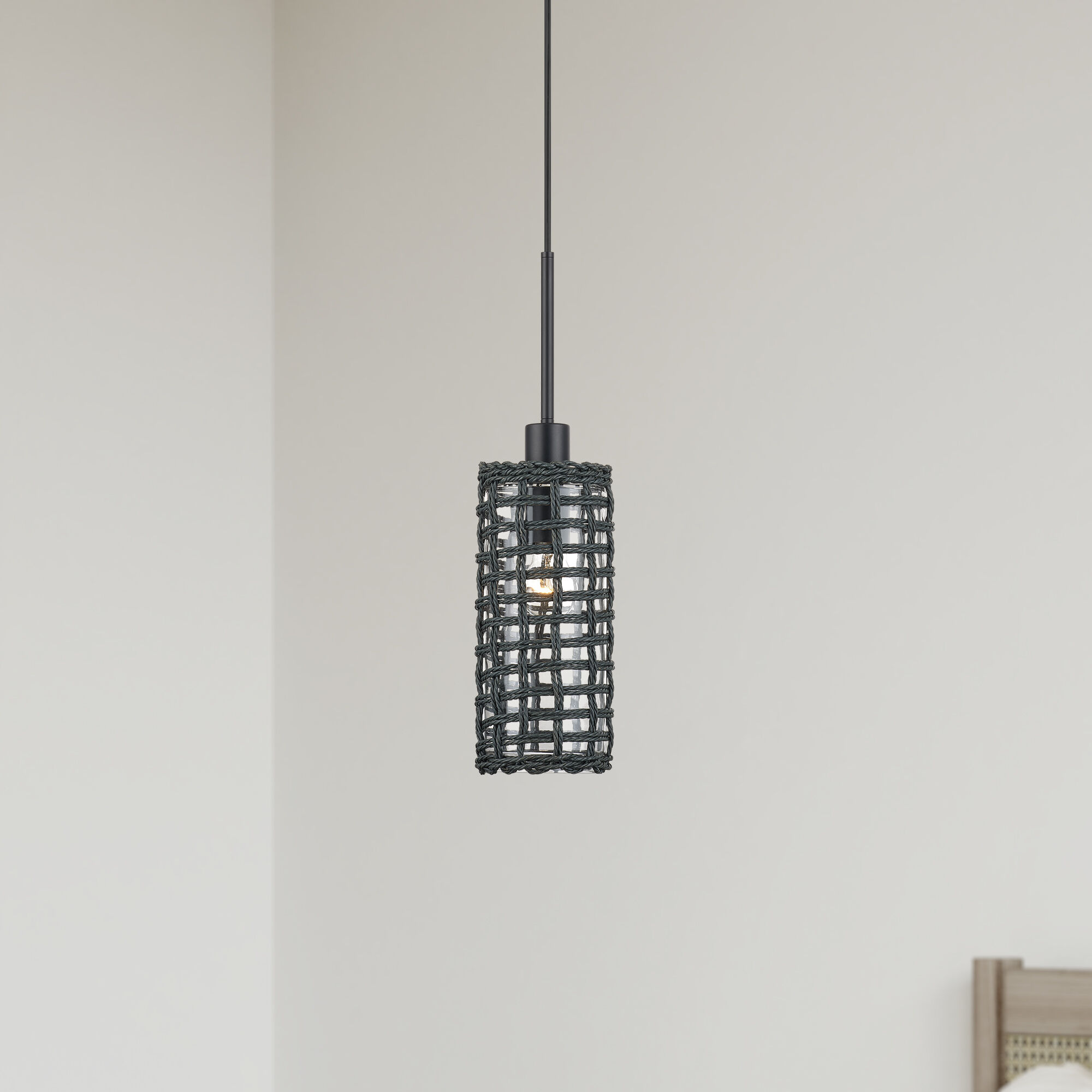 Twinewell 1 Light 5.13 inch Black Mini Pendant Ceiling Light