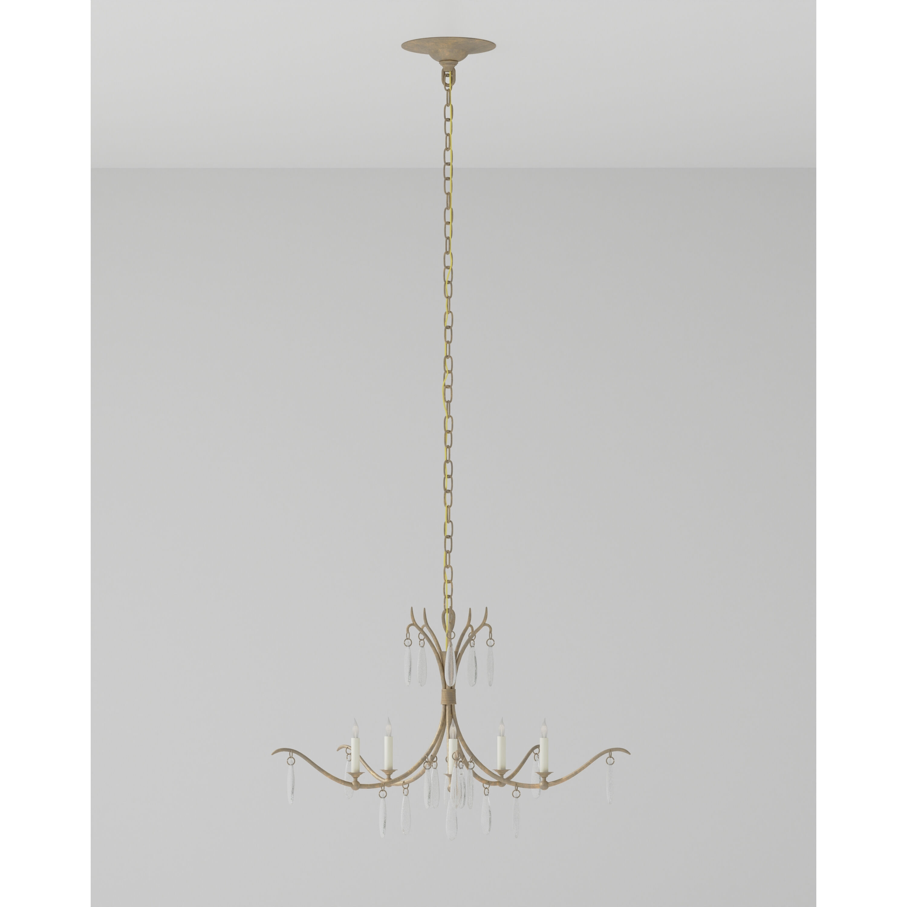 Marshallia 5 Light 38 inch Rustic Gold/Faux Rock Crystal Chandelier Ceiling Light, Small