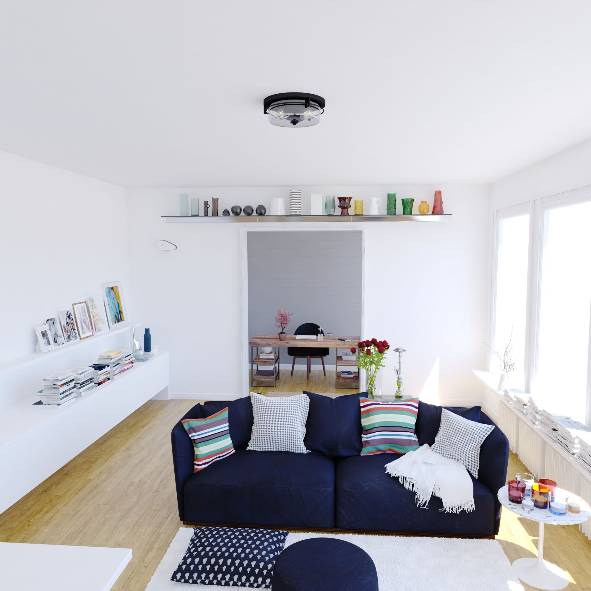 Addison LED 15 inch Matte Black Flush Mount Ceiling Light