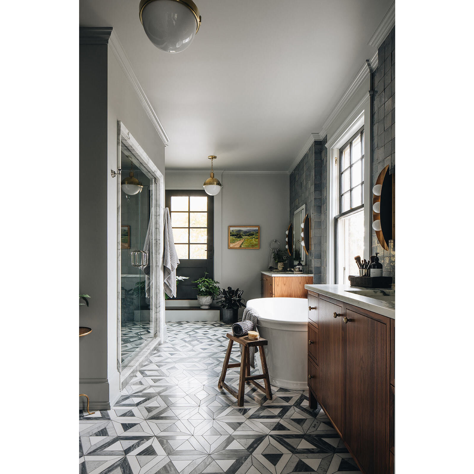 Hopper 3 Light 4.75 inch Vintage Brass and Bronze ADA Wall Sconce Wall Light