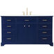 Americana 60 X 22 X 35 inch Blue Vanity Sink Set