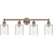 Cobbleskill 4 Light 32 inch Antique Copper Bath Vanity Light Wall Light in Deco Swirl
