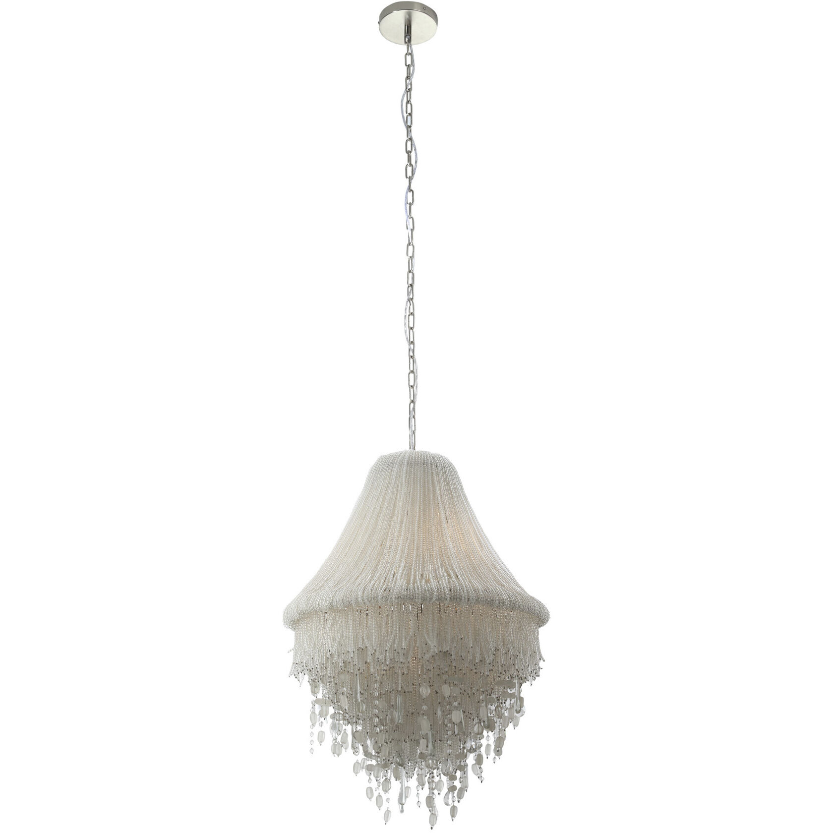 Crystal Reign 5 Light 23.2 inch Nickel Pendant Ceiling Light