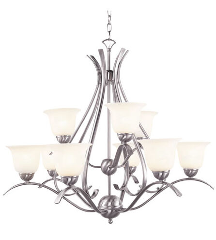 Aspen 9 Light 35 inch Brushed Nickel Chandelier Ceiling Light