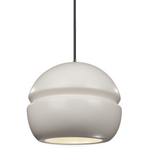 Radiance Collection 1 Light 8 inch Brushed Nickel and Matte White and Black Pendant Ceiling Light