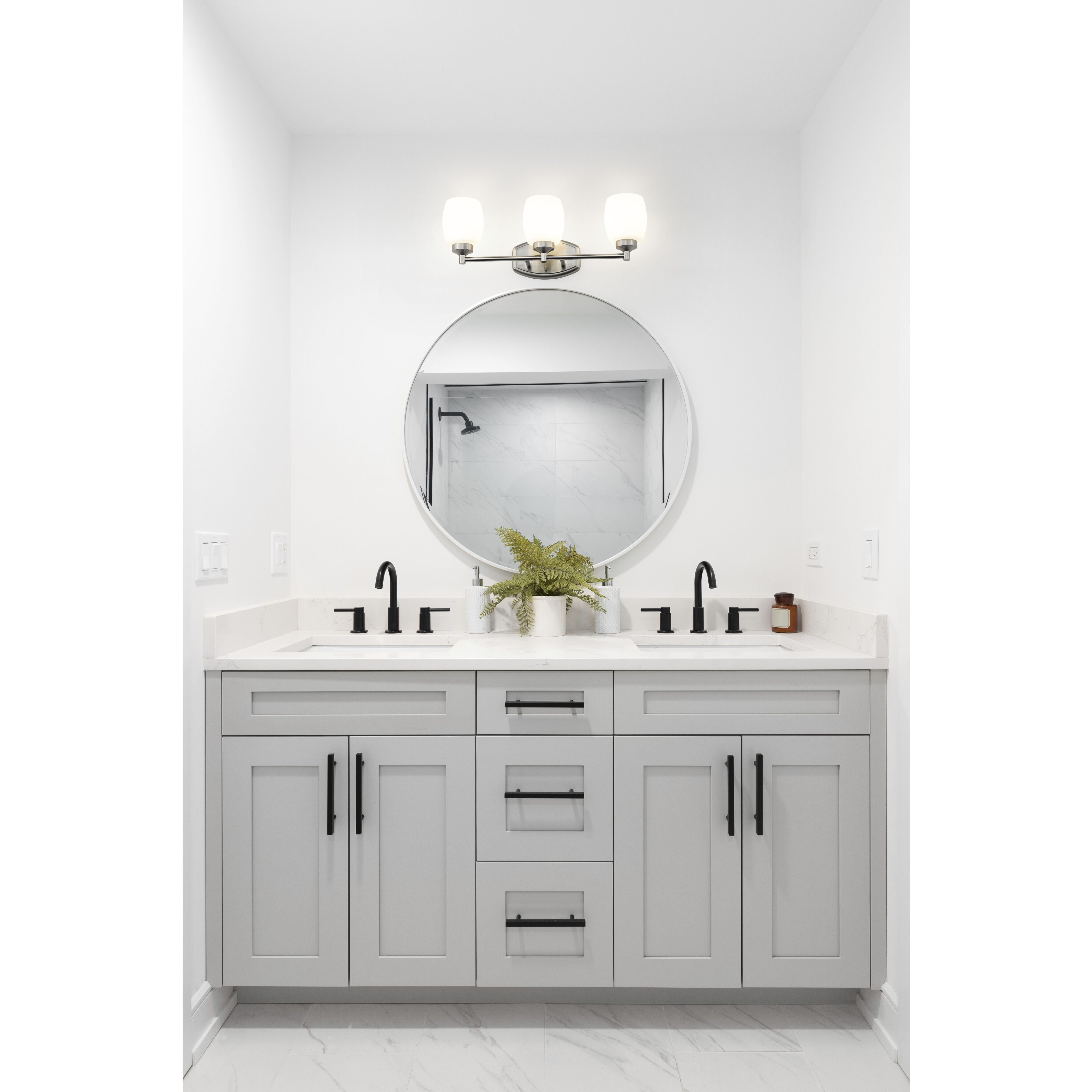 Kendrick 3 Light 23 inch Brushed Nickel Bath Vanity Light Wall Light