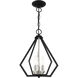 Prism 3 Light 14 inch Black with Brushed Nickel Cluster Convertible Semi Flush/Pendant Ceiling Light