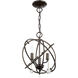 Aria 3 Light 12 inch English Bronze Convertible Mini Chandelier/Ceiling Mount Ceiling Light