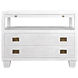 Noir 40 X 30 inch White Wash Side Table, 2 Drawer