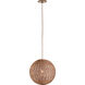 Teague 1 Light 14 inch Brown Single Pendant Ceiling Light
