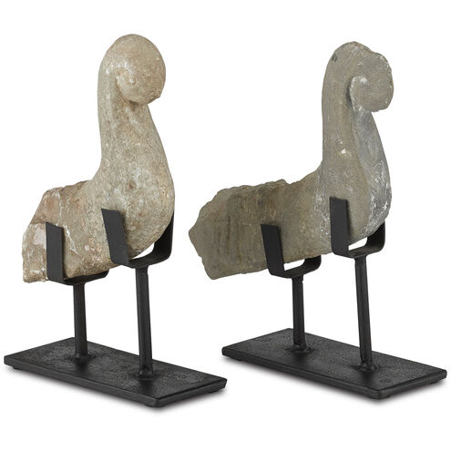 Magpie 10 X 8 inch Stone Bird Sculptures, Set of 2