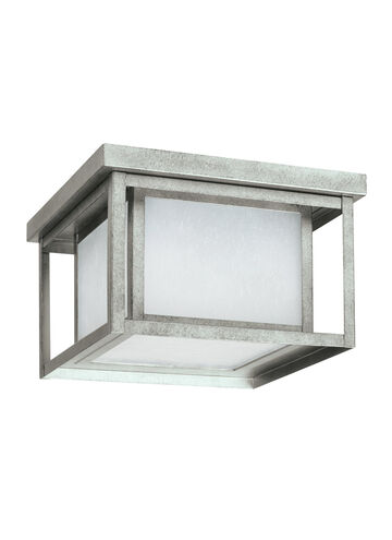 Hunnington 2 Light 10 inch Weathered Pewter Outdoor Ceiling Flush Mount