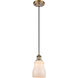 Ballston Ellery 1 Light 5 inch Brushed Brass Mini Pendant Ceiling Light in White Glass, Ballston