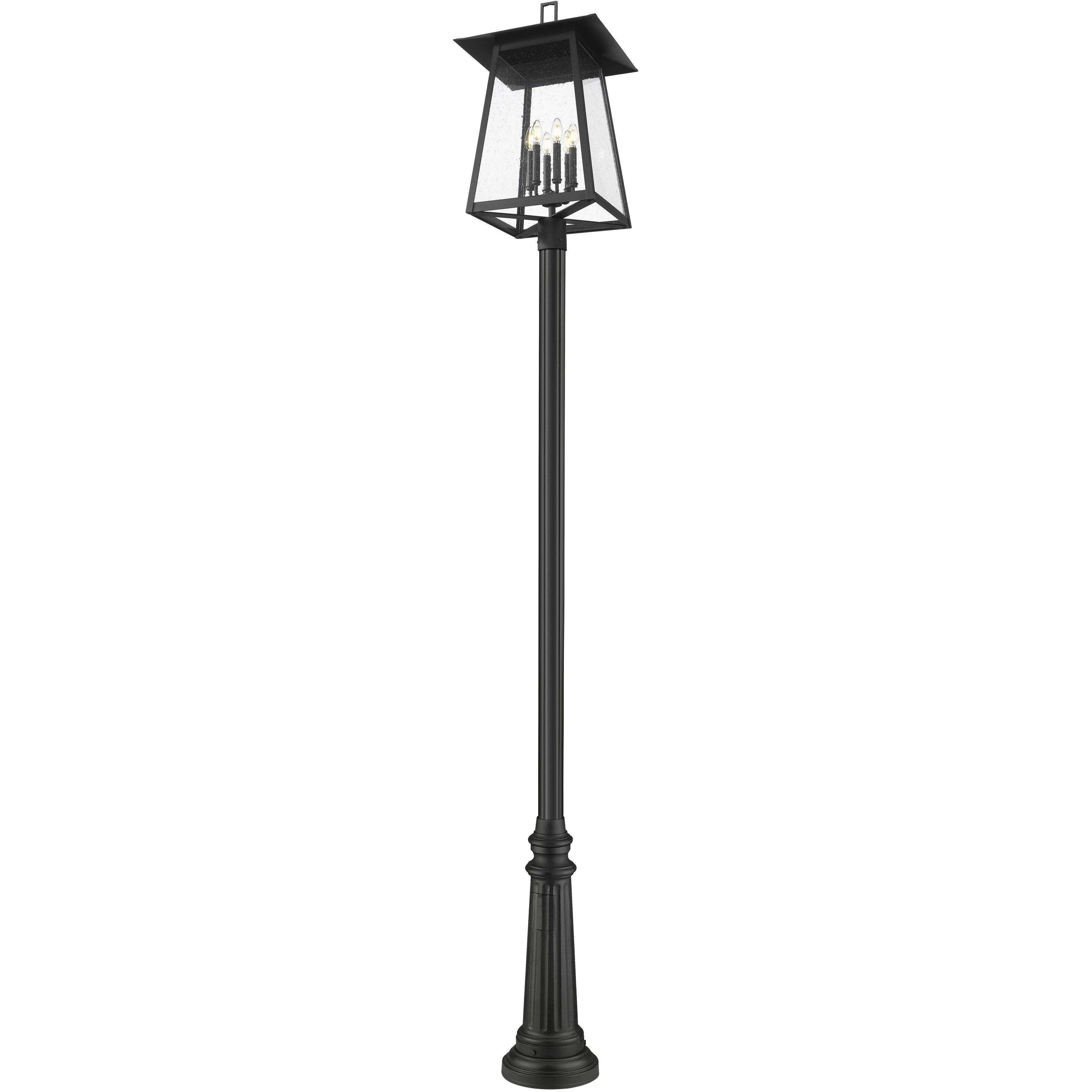 Rainer 6 Light 126 inch Black Outdoor Post Mounted Fixture in G9