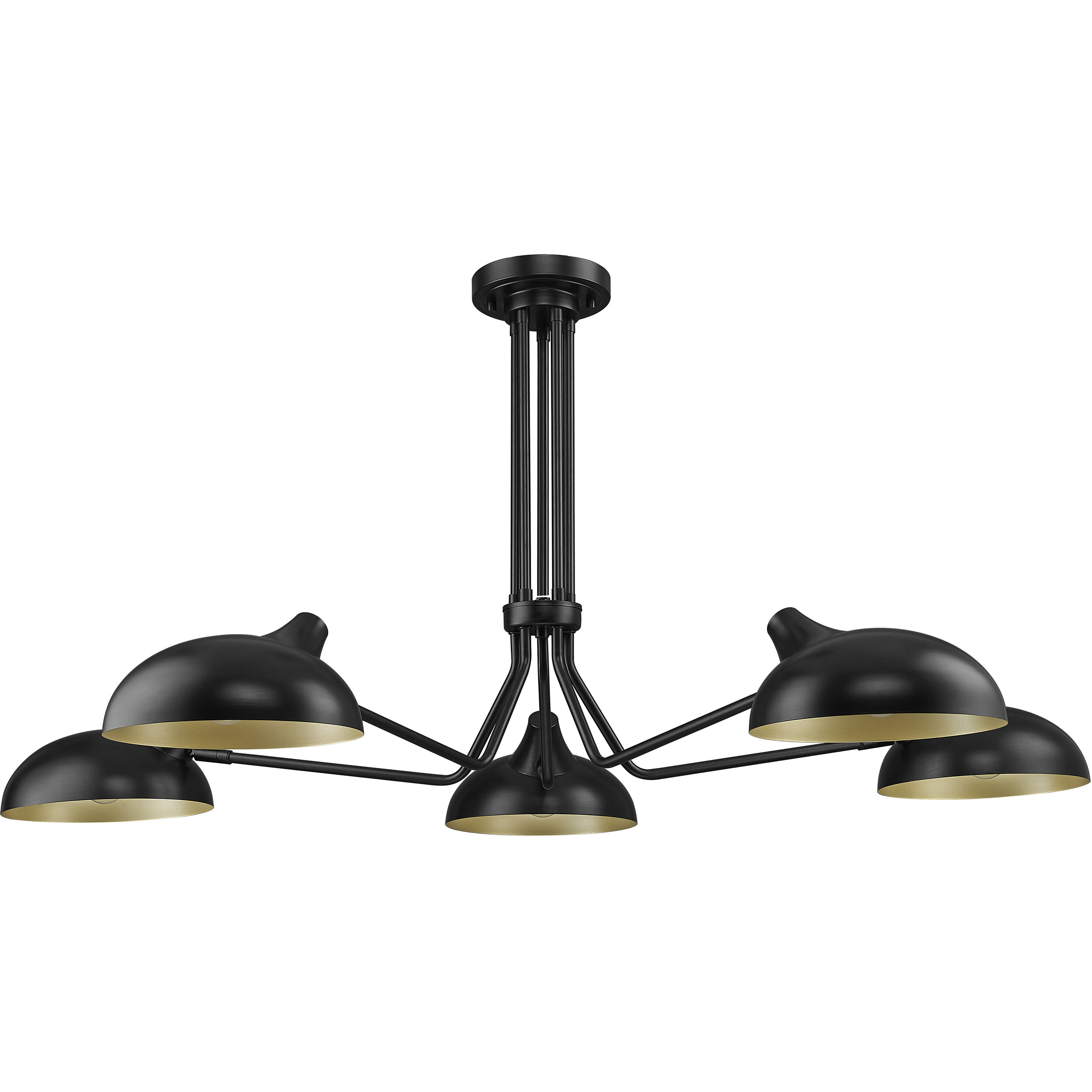Bellamy 5 Light 52 inch Matte Black Semi Flush Mount Ceiling Light