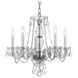 Traditional Crystal 5 Light 21 inch Polished Chrome Chandelier Ceiling Light in Clear Hand Cut