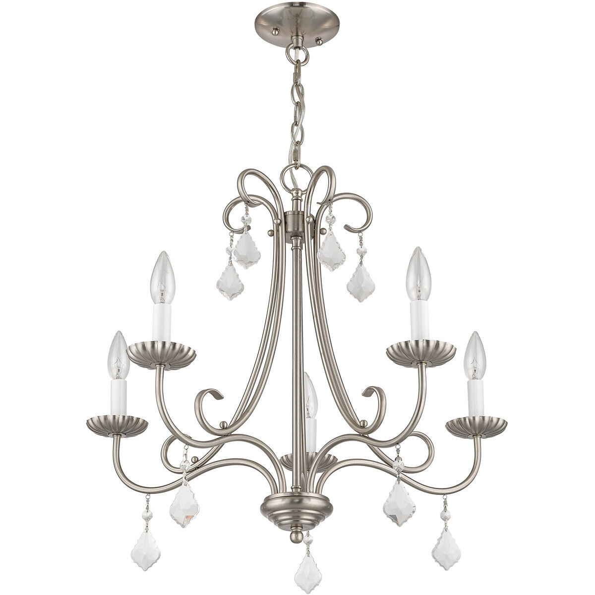Daphne 5 Light 25 inch Brushed Nickel Chandelier Ceiling Light