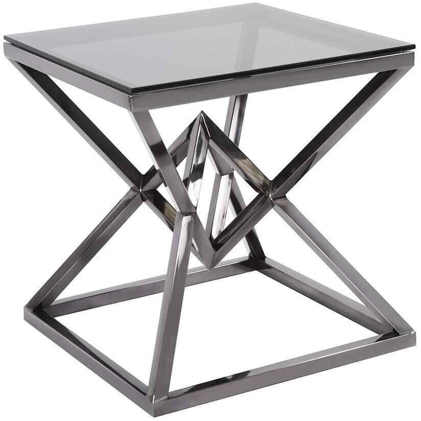 Pinnacle 24.75 X 24 inch Nickel Side Table
