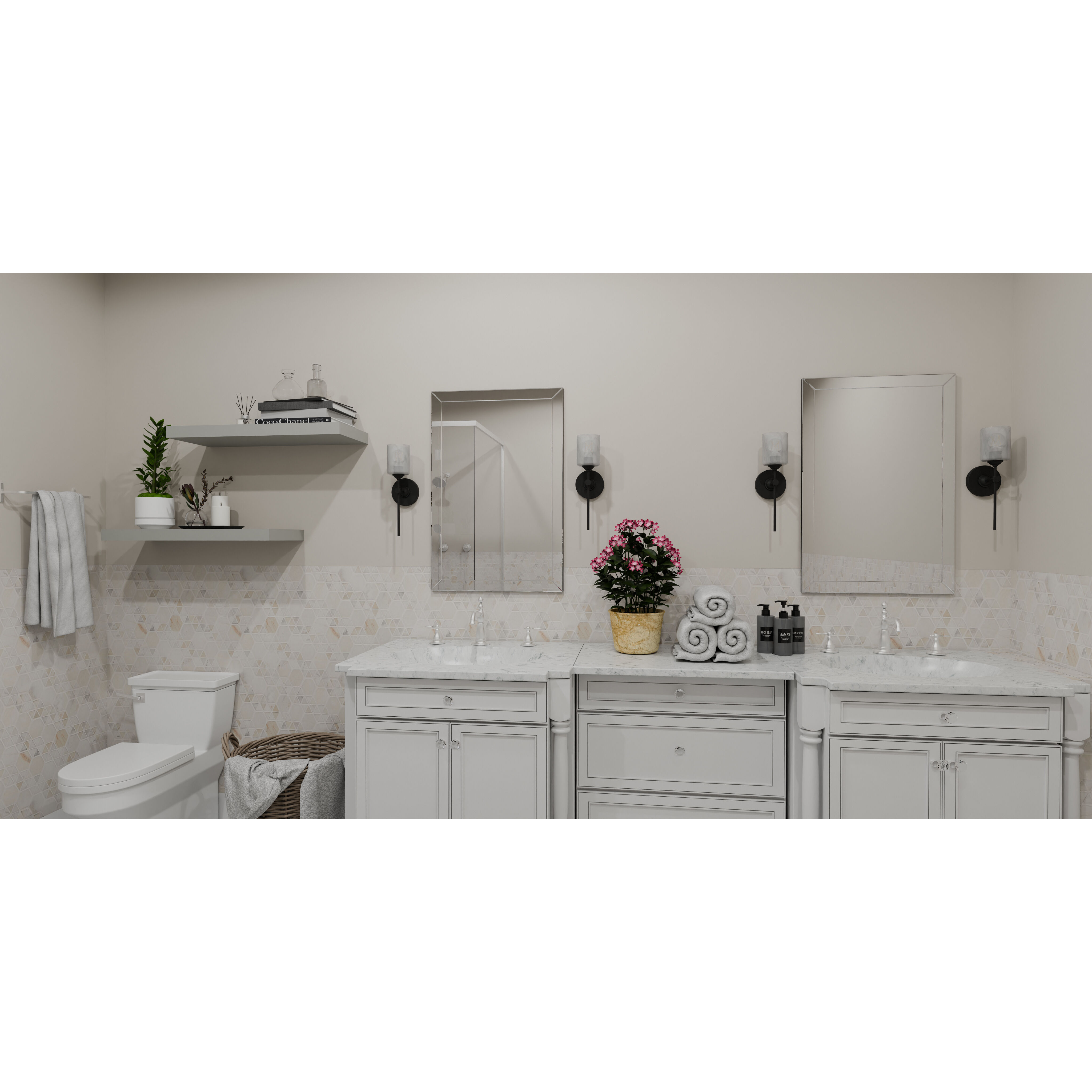 Aria 1 Light 6 inch Matte Black Bath Light Wall Light