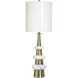 Depphia 40 inch 150.00 watt Antique Brass and White Table Lamp Portable Light
