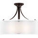Elmwood Park 3 Light 19 inch Bronze Semi-Flush Mount Ceiling Light