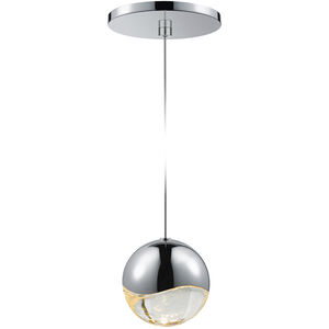 Grapes LED 4 inch Polished Chrome Pendant Ceiling Light in Clear Glass Lens
