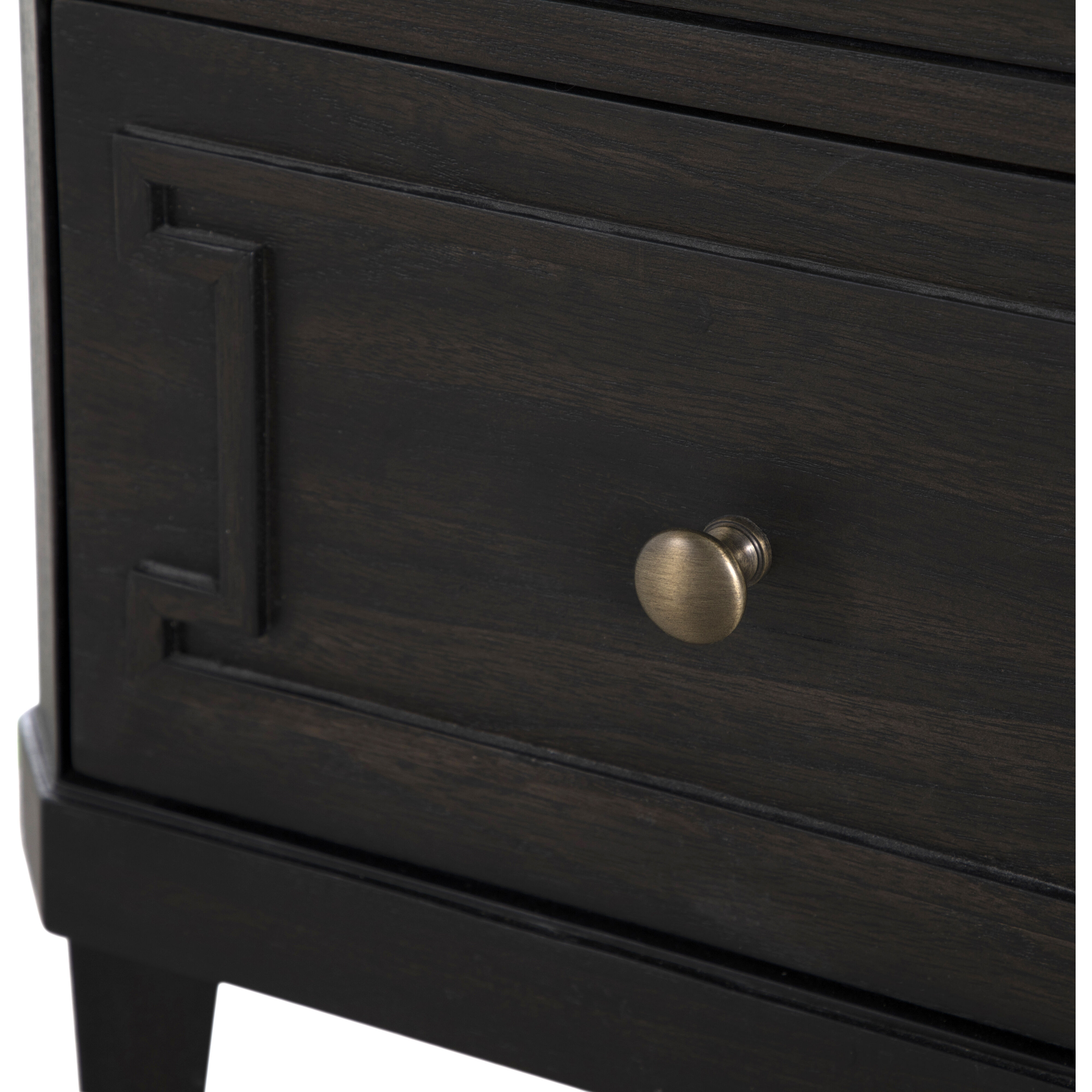 Glenwood Cerused Brown and Agros White Stone with Brushed Antique Brass Chest
