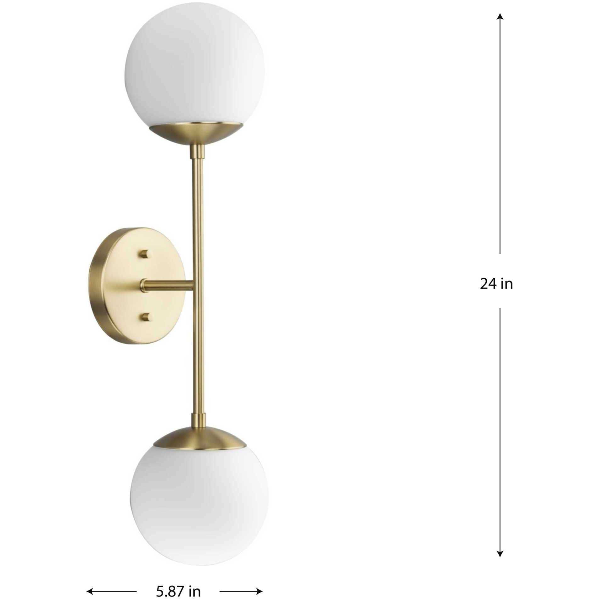 Haas 2 Light 5.87 inch Brushed Bronze Wall Bracket Wall Light, Design Series