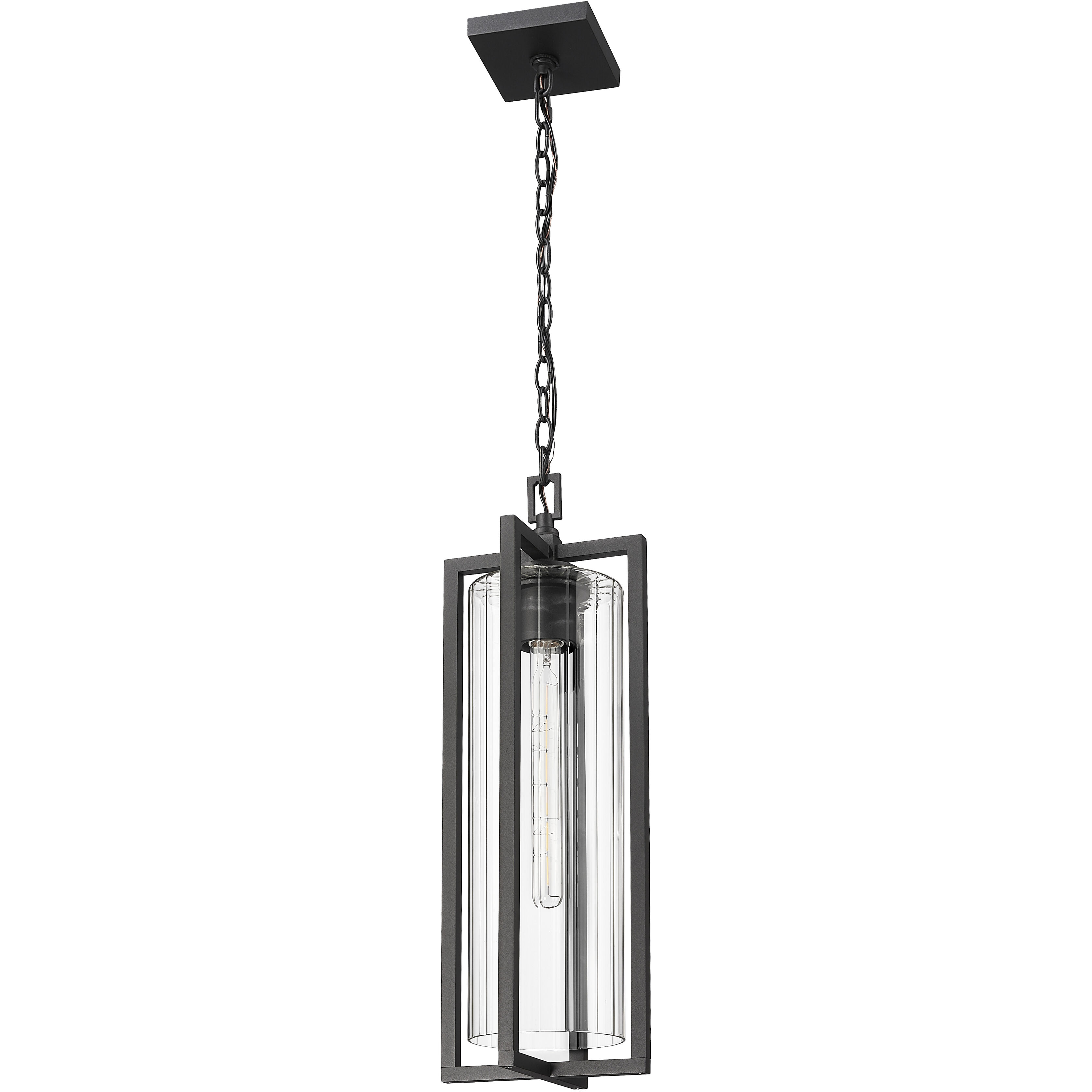 Aura 1 Light 8 inch Black Outdoor Chain Mount Ceiling Fixture in G9