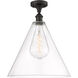 Ballston Cone 1 Light 16 inch Oil Rubbed Bronze Semi-Flush Mount Ceiling Light in Clear Glass