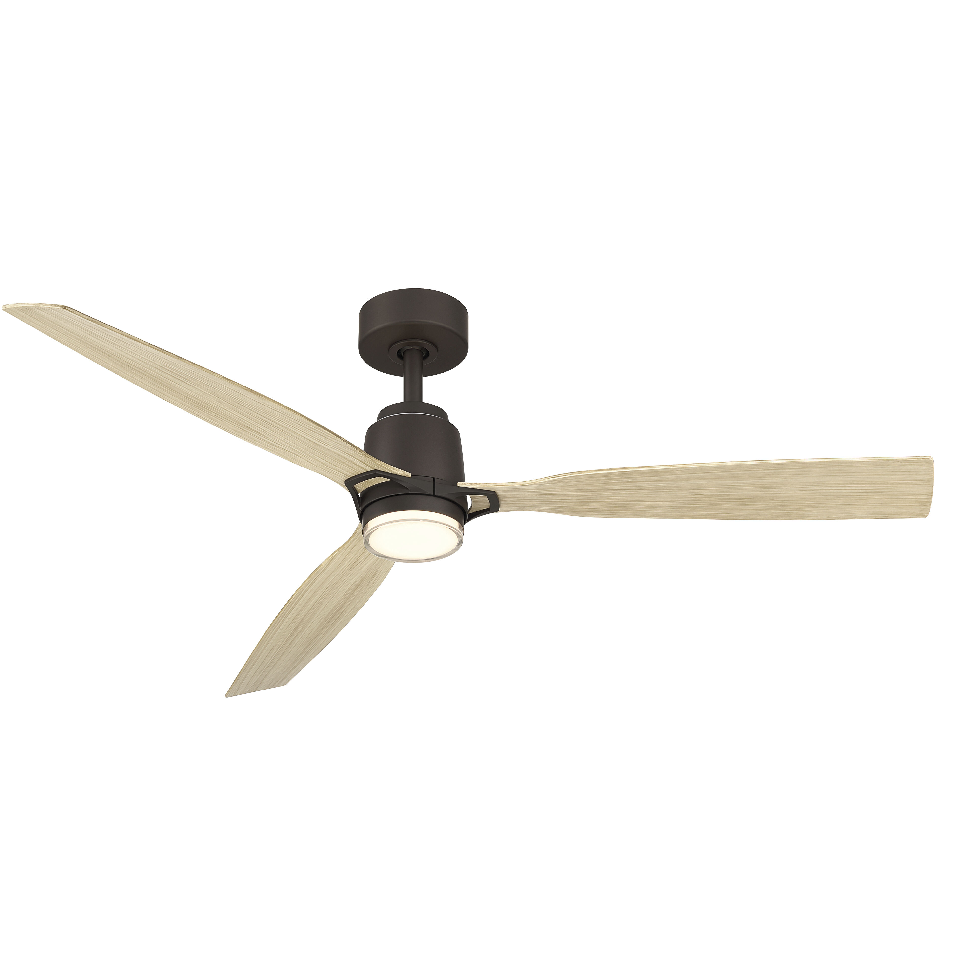 Foxden 53 inch Dark Bronze with White Oak Blades Smart Ceiling Fan