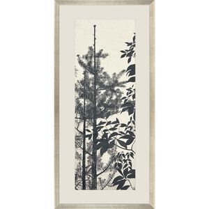 Forest Vista Black and Blue and Gray and Beige Framed Art