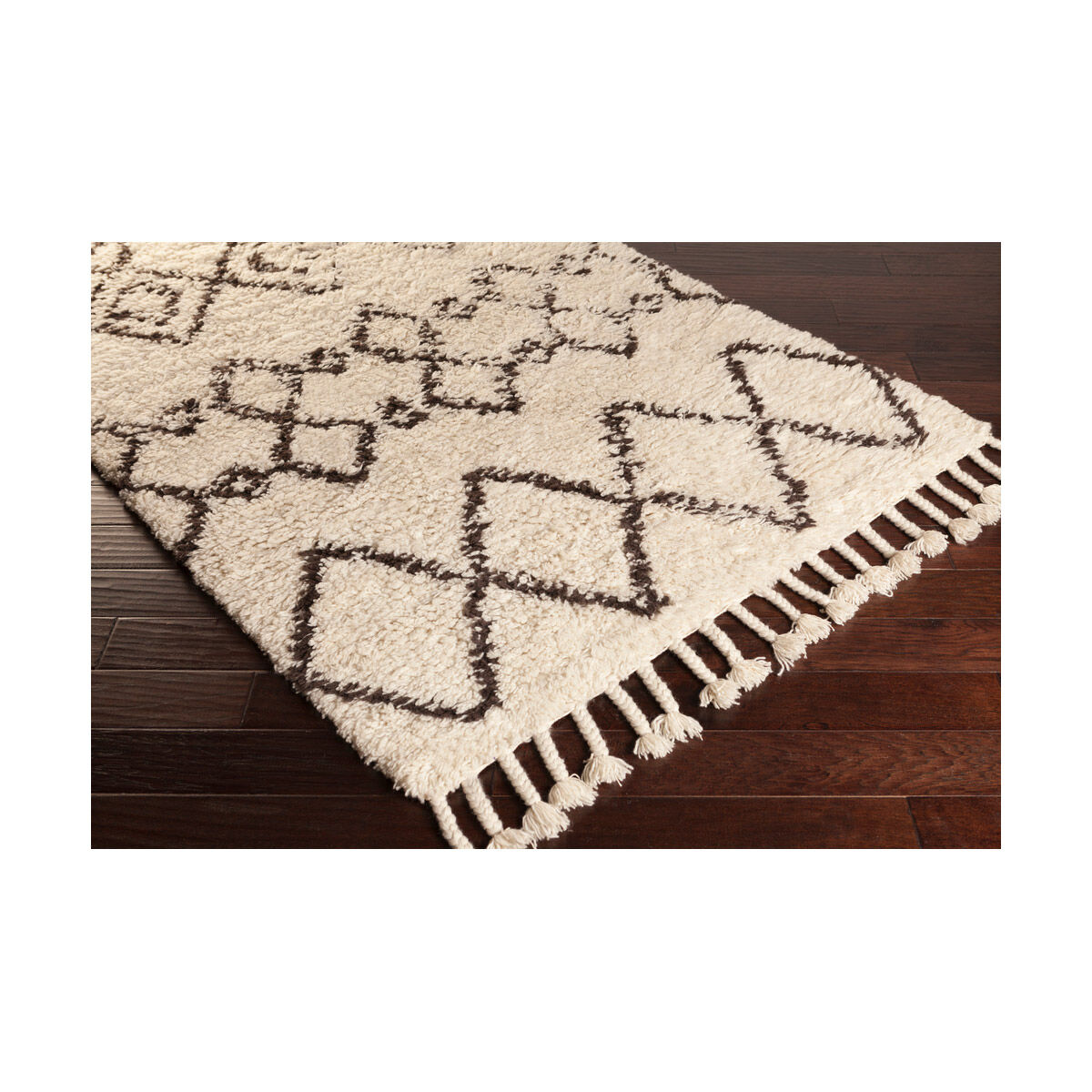 Sherpa 120 X 96 inch Dark Brown/Cream Rugs, Wool