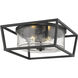 Mercer 2 Light 14.5 inch Matte Black Flush Mount Ceiling Light in Matte Black/Matte Black, Damp