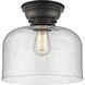 Aditi X-Large Bell 1 Light 12 inch Matte Black Flush Mount Ceiling Light in Seedy Glass, Aditi