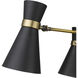 Soriano 3 Light 23.5 inch Matte Black and Heritage Brass Chandelier Ceiling Light