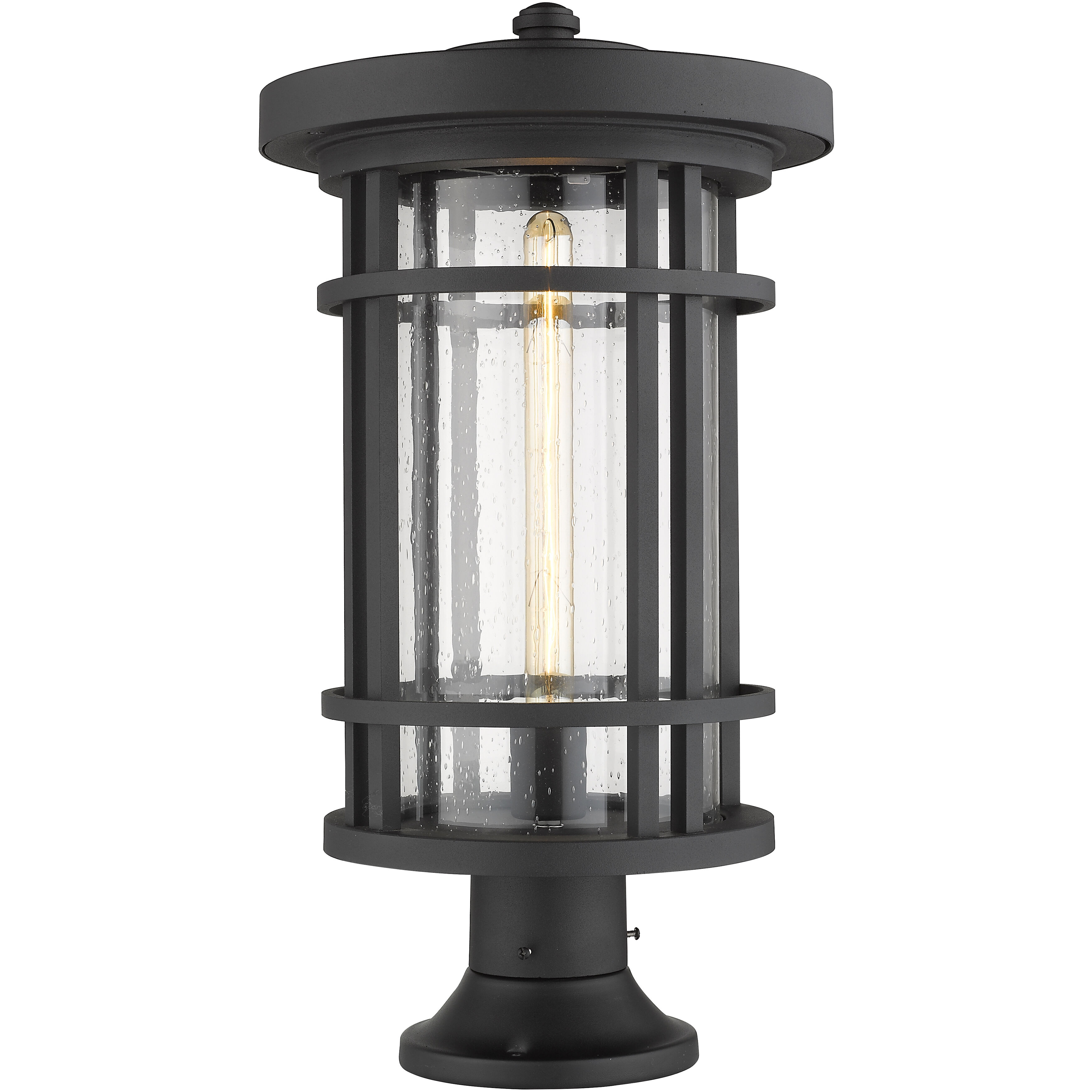 Jordan 1 Light 22.25 inch Black Outdoor Pier Mounted Fixture