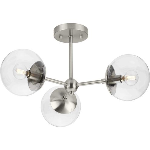 Atwell 3 Light 22 inch Brushed Nickel Semi-Flush Mount Ceiling Light