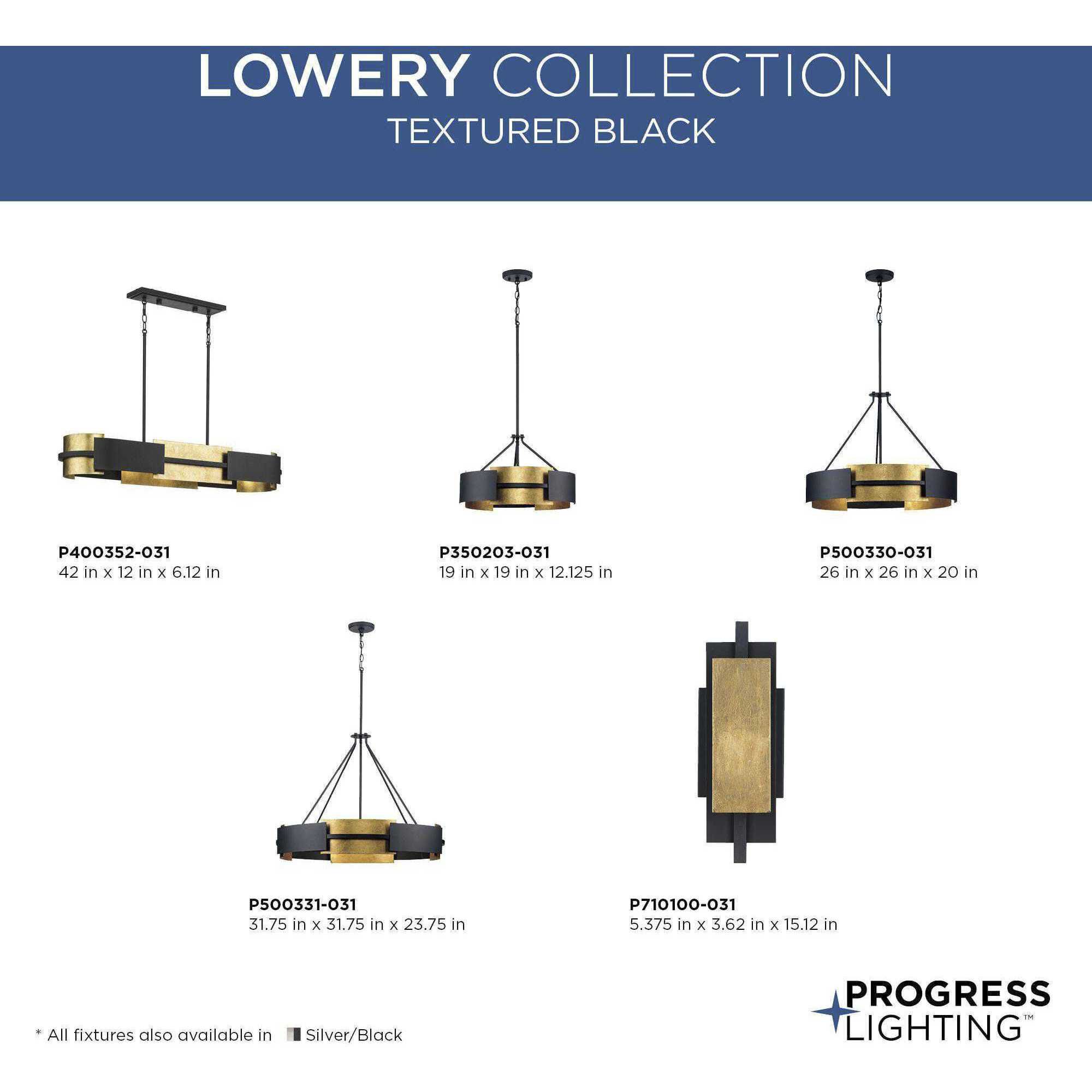 Lowery 6 Light 32 inch Textured Black Pendant Ceiling Light, Design Series