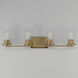 Livingston 4 Light 30 inch Natural Aged Brass Bath Vanity Wall Light