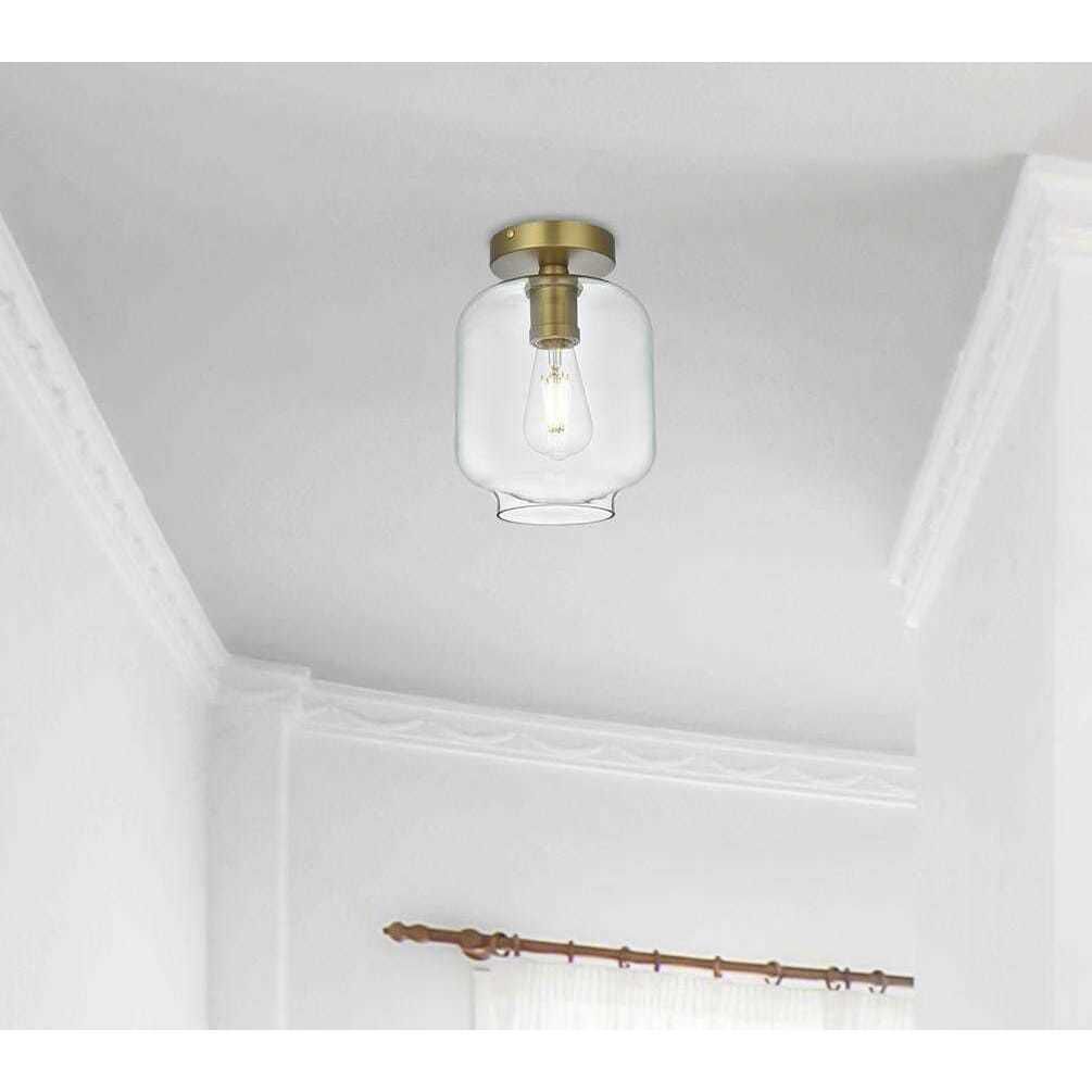 Collier 1 Light 7 inch Satin Gold Flush Mount Ceiling Light