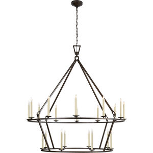 Chapman & Myers Darlana 20 Light 50 inch Aged Iron Two-Tier Chandelier Ceiling Light, Extra Large